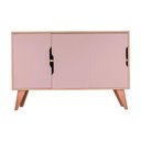 Ver imagem 1 de Aparador Murano Moderno 3 Portas MDP 115cm Carvalho e Rosa Claro Mercado Das Prateleiras