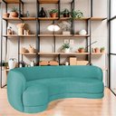 Ver imagem 2 de Sofá Curvo 2 Lugares Sala de Estar Recepção Noruega 150cm Linho - Doce Sonho Móveis Sala de Estar,ha