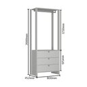 Ver imagem 4 de Estante Closet com 3 Gavetas e 1 Cabideiro - Branco