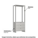 Ver imagem 2 de Estante Closet com 3 Gavetas e 1 Cabideiro - Branco