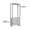 Ver imagem 3 de Estante Closet com 3 Gavetas e 1 Cabideiro - Branco