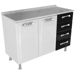Gabinete 2 Portas e 4 Gavetas Premium Itatiaia IG3G4-120TL (Com tampo) - 1