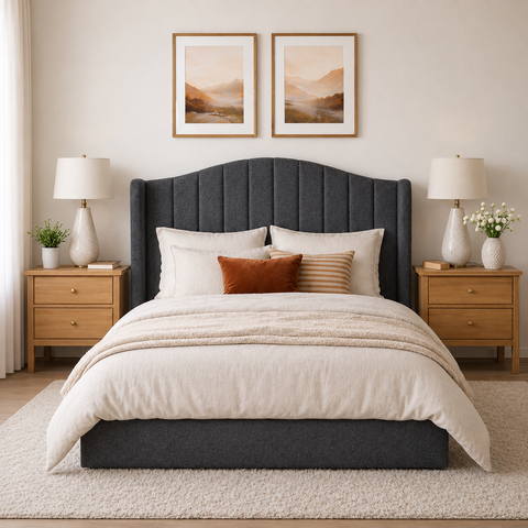 Cabeceira Cama Box Casal King 195cm Zoe Estofada Boucle Moderna