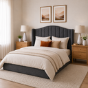 Ver imagem 4 de Cabeceira Cama Box Casal King 195cm Zoe Estofada Boucle Moderna