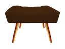 Ver imagem 3 de Kit 2 Poltronas Decorativa Isis + Puff Retangular Couro Marrom Pés Madeira Ms Decor