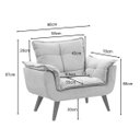 Ver imagem 2 de Poltrona Opala Pé Palito 1 Lugar Cinza Home Decorações