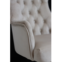 Ver imagem 3 de Poltrona Clássica Capitonê Giratória Ajuste De Altura Elizabeth Veludo Bege Claro