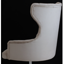 Ver imagem 2 de Poltrona Clássica Capitonê Giratória Ajuste De Altura Elizabeth Veludo Bege Claro