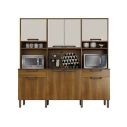 Armário De Cozinha 8 Portas 2 Gavetas Imola Nogal/off Sallêto - 1