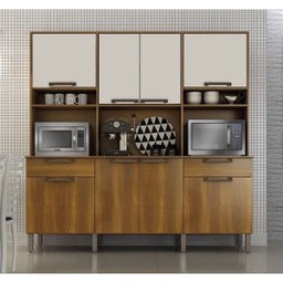 Armário De Cozinha 8 Portas 2 Gavetas Imola Nogal/off Sallêto - 2