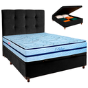 Ver imagem 1 de Conjunto Cama Box Bau Blindado Casal + Colchão Molas Ensacadas Blue Paropas + Cabeceira