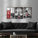 Ver imagem 6 de Kit 3 Quadros Decorativos Londres Paris 60x40cm MDF