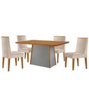 Ver imagem 2 de Mesa de Jantar Diane 120cm Tampo Mdf Laminado com 4 Cadeiras Lisboa Moderna Mobília