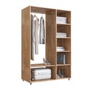 Ver imagem 3 de Guarda-roupa Aberto Camaiori em Madeira Maciça com Cabideiro e Prateleiras Modulares - Amêndoa