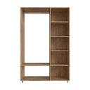 Ver imagem 1 de Guarda-roupa Aberto Camaiori em Madeira Maciça com Cabideiro e Prateleiras Modulares - Amêndoa
