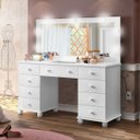 Ver imagem 1 de Penteadeira Camarim Grande com Espelho Led 9 Gavetas Moderna