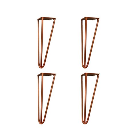 Kit 4 Pés de Ferro 20cm Bronze Hairpin Legs para Puff Poltrona Mesa de Centro Móveis