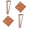 Kit 4 Pés de Ferro 20cm Bronze Hairpin Legs para Puff Poltrona Mesa de Centro Móveis - 2