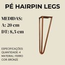 Ver imagem 4 de Kit 4 Pés de Ferro 20cm Bronze Hairpin Legs para Puff Poltrona Mesa de Centro Móveis