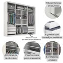 Ver imagem 6 de Guarda-Roupa Casal 3 Portas de Correr e 6 Gavetas Sevilha