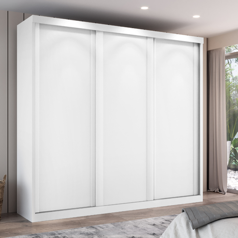 Guarda-roupa Casal 3 Portas de Correr e 6 Gavetas Sevilha