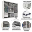 Ver imagem 5 de Guarda-roupa Casal 3 Portas de Correr e 6 Gavetas Sevilha