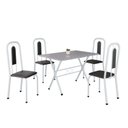 Ver imagem 2 de Conjunto de Mesa Tubular 100x60cm Tampo em Granito Ocre com 4 Cadeiras Lívia Branco/Preto