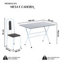 Ver imagem 3 de Conjunto de Mesa Tubular 100x60cm Tampo em Granito Ocre com 4 Cadeiras Lívia Branco/Preto