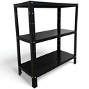 Ver imagem 1 de Prateleira Estante Armário Aço 3 Bandejas 60cm Preto Romero