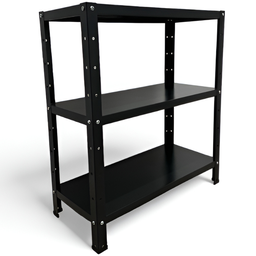 Prateleira Estante Armário Aço 3 Bandejas 60cm Preto Romero - 1