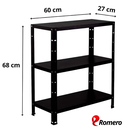 Ver imagem 3 de Prateleira Estante Armário Aço 3 Bandejas 60cm Preto Romero