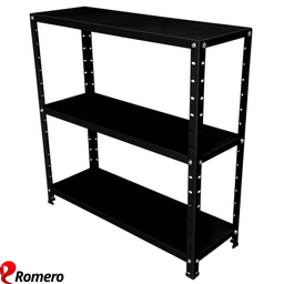 Prateleira Estante Armário Aço 3 Bandejas 60cm Preto Romero - 2