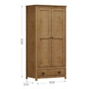 Ver imagem 4 de Guarda-roupa Multiuso 2 Portas 1 Gaveta Topázio Freijó Madeira Pinus - Finestra