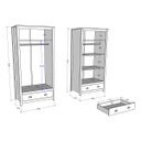 Ver imagem 5 de Guarda-roupa Multiuso 2 Portas 1 Gaveta Topázio Freijó Madeira Pinus - Finestra