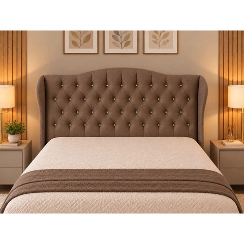 Cabeceira Orquídea Estofada Casal Queen Size 158 Suede Cappuccino