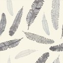 Ver imagem 1 de Papel de Parede Temático Penas em Fundo Bege - 2,50x0,50m