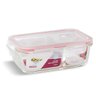 Pote Vidro Hermético Divisória Retangular 700ml Marmita - 1