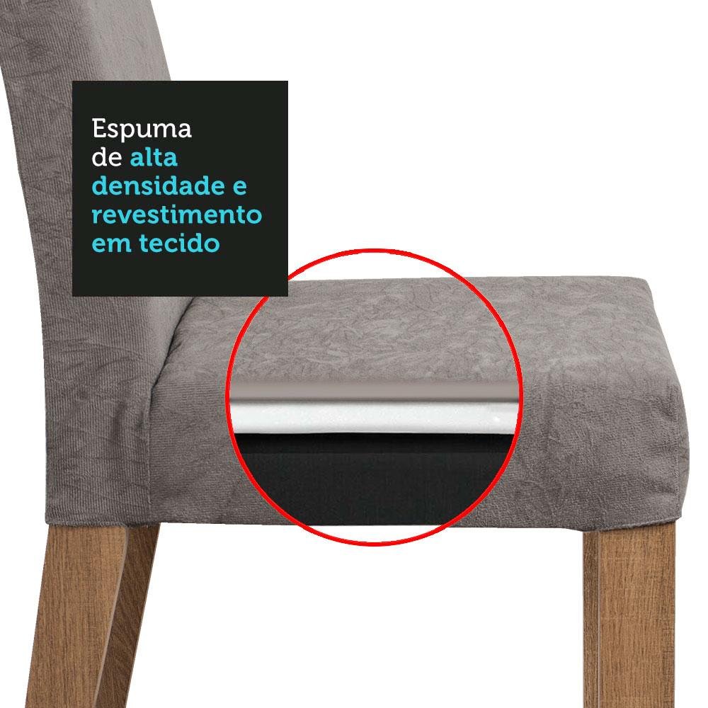 Conjunto Sala de Jantar Mesa Tampo de Madeira 4 Cadeiras Rustic/crema/silver Agnes Madesa - 9
