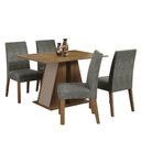 Ver imagem 2 de Conjunto Sala de Jantar Mesa Tampo de Madeira 4 Cadeiras Rustic/crema/silver Agnes Madesa