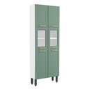 Ver imagem 1 de Armário Paneleiro de Aço 6 Portas 2 Vidros Colors Bertolini - Verde/branco
