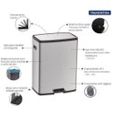 Ver imagem 2 de Lixeira Octos Inox Balde Removível e Pedal 45l Tramontina
