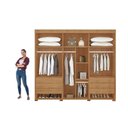 Ver imagem 4 de Guarda Roupa Casal 6 Portas e 6 Gavetas C/ Pés Horizon Naturale/off White - Rufato