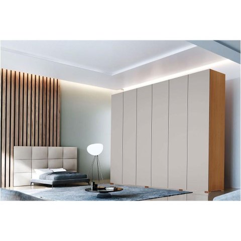 Guarda Roupa Casal 6 Portas e 6 Gavetas C/ Pés Horizon Naturale/off White - Rufato