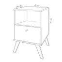Ver imagem 3 de Mesa de Cabeceira com Gaveta Nicho Pés de Palito - Branco Arte Cass