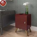 Ver imagem 3 de Mesa de Cabeceira com Porta Nicho Pés Palito - Bordo Arte Cass