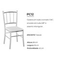 Ver imagem 2 de Cadeira de Aço Pc12 Encosto Tubular Cromado/branco