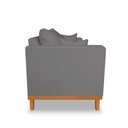 Ver imagem 4 de Sofá Rustico Viena 3 Lugares Com Base de Madeira Suede Cinza - Madeira Prima Deccor