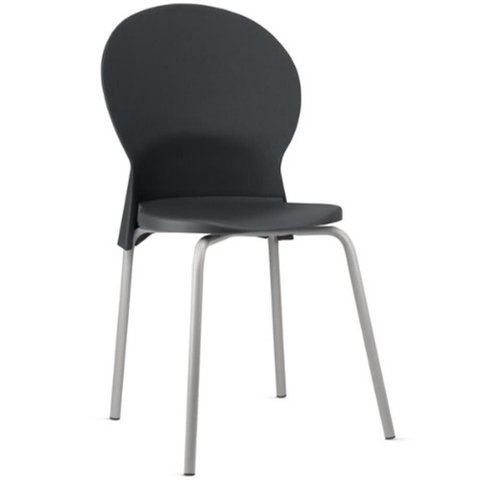 Cadeira para Sala de Jantar Cozinha Mond F02 Base Aço Cinza Preto - Lyam Decor