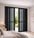Ver imagem 1 de Porta Balcão 6 Folhas Alumínio Preto 210x160 Linha 25