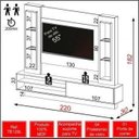 Ver imagem 3 de Painel/estante para Tv com Led Tb129l - Nobre/off White